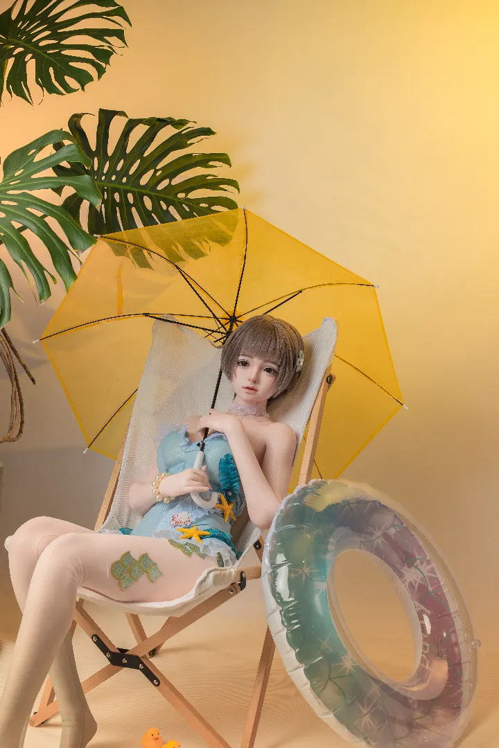 149cm (4ft11) B-Cup Realistic Skin Texture Silicone Sex Doll SHIO, ROS Head 96b